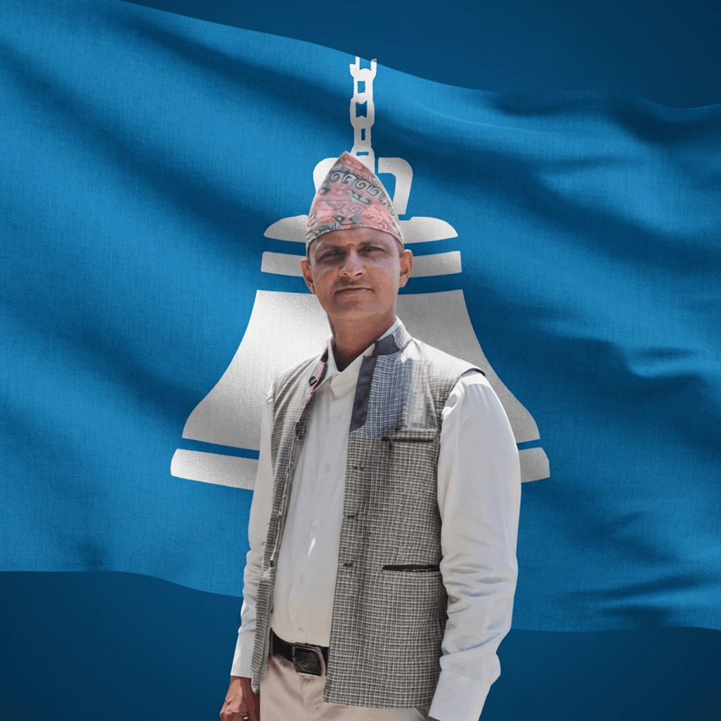 Deepakraj Timilsina - RSP Ward President with Flag